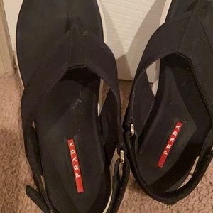 Black Prada sandals hardly worn